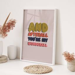 Wonderwall Lyric Wall Art Print Oasis Song Lyrics Typography Music Decor Indie Rock Poster - thumbnail 3