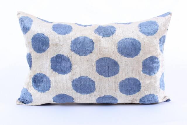 16x24 Ikat Velvet Pillow Cover, Handmade Cushion, Decorative Throw Pillow, Boho Cushion Turkish Home Decor - image 1