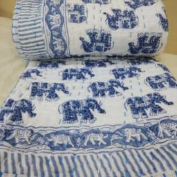 Indian Baby Kantha Quilt, Hand Stitched Cotton Blanket - 40x40/40x60 - thumbnail 2