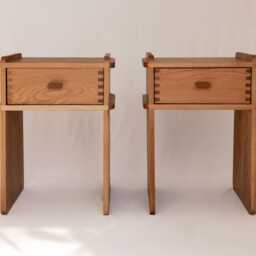 Aroyco Handmade Nightstand Modern Bedside Table in White Oak, Walnut, Ash - thumbnail 3