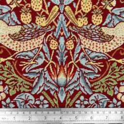 Custom Made William Morris Strawberry Thief Wine Blackout/Lining Curtains 3 - thumbnail 2