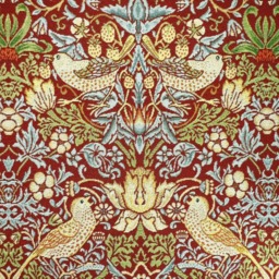 Custom Made William Morris Strawberry Thief Wine Blackout/Lining Curtains 3 - thumbnail 1