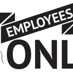 Employees Only Decorative Business Sign - Modern Vinyl Quote Wall Decal With Apron For Businesses - thumbnail 2