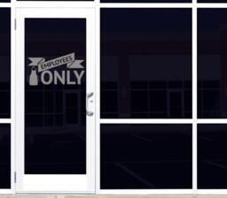Employees Only Decorative Business Sign - Modern Vinyl Quote Wall Decal With Apron For Businesses - thumbnail 1