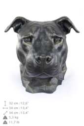 American Stafforshire Bull Terrier - Uncropped, Dog Big Head Statue, Limited Edition, Artdog - thumbnail 1