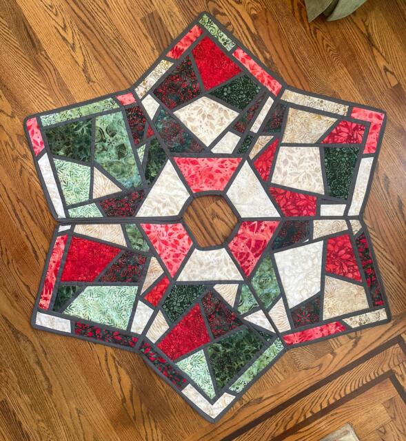 Digital Pattern St. Bartholomew's Star Quilted Christmas Tree Skirt - image 1
