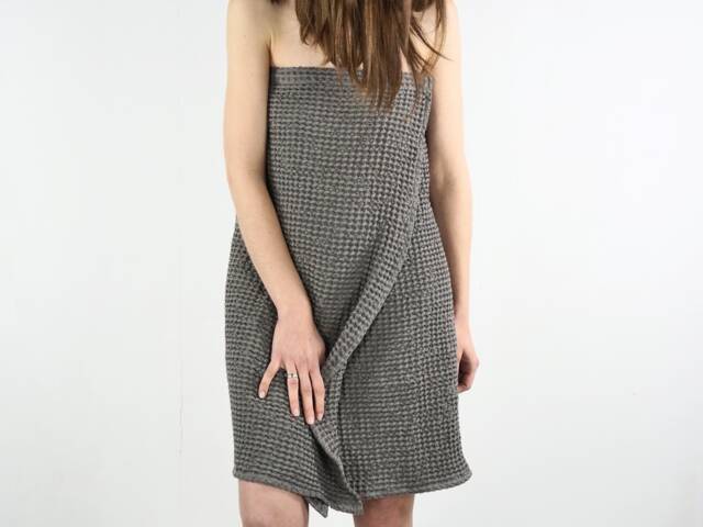 Waffle Wrap Towel. Linen Spa Wrap. Bath Natural Sauna Organic Waffle - image 1
