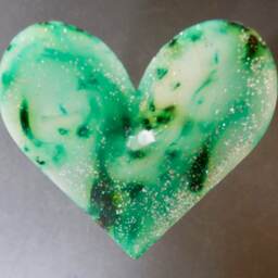 Handmade Candles, Green Candle, Decorative Heart Candle. Valentine's Day Gifts, Wedding Candles - thumbnail 2