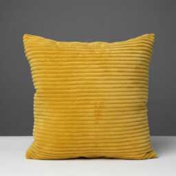 Decorative Luxury Ochre Yellow Corduroy Cushion Cover Pillowcase 45x45cm - 18x18 Jumbo Cord Invisible Zip - Sunflower