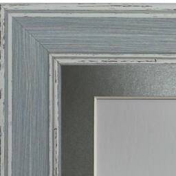 Scandi Blue Distressed Photo Frame With Silver Mount - thumbnail 2