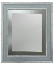Scandi Blue Distressed Photo Frame With Silver Mount - thumbnail 1