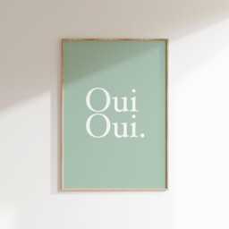 Oui Bathroom Print - Funny Wall Art French Decor Accessories Typography - thumbnail 1