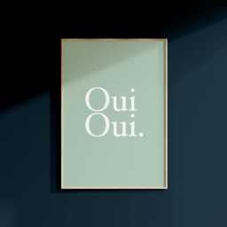 Oui Bathroom Print - Funny Wall Art French Decor Accessories Typography - thumbnail 2