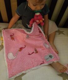 "Mini Pink Mermaid Baby Blanket ""Cassandra" - thumbnail 1
