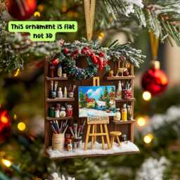 Personalized Art Studio Ornament Acrylic Painter Gift - thumbnail 3