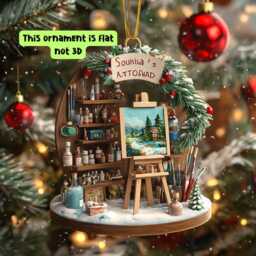 Personalized Art Studio Ornament Acrylic Painter Gift - thumbnail 2