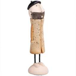 Quirky Couple in Terracotta Hand Made Ceramic Figurine - thumbnail 4