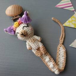 Crochet Llama Baby Gift Set Handmade Rattle, Pacifier Clip, Stuffed Animal & Hanging Toy - thumbnail 2