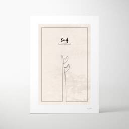 Poster Surf California - Signed Minimalist Poster - Black Or Beige Background Sport, Surf French Pair - thumbnail 3