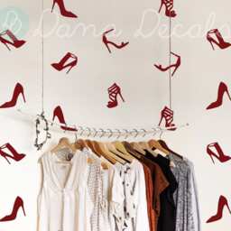 High Heel Shoe Pattern Wall Decal - Glam Room Decor - thumbnail 2
