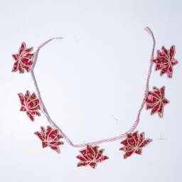 Zero Waste Pink Lotus Toran, Bandanwar Door Wall Hanging Torans, Toran For Home Decor Indian Traditional Hangings - thumbnail 2