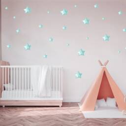 Pastel Blue Rustic Star Wall Stickers Nursery Decor - thumbnail 3