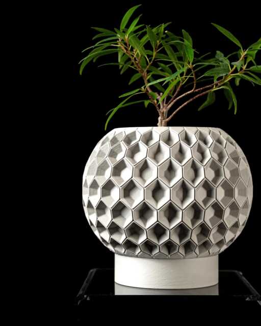 Modern Planter Pot With Tray Hexagon Indoor Plant UK Made - image 1