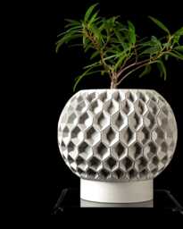 Modern Planter Pot With Tray Hexagon Indoor Plant UK Made - thumbnail 1