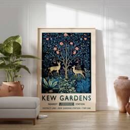 William Morris Forest With Deer Print, Kew Gardens London Poster, Vintage Wall Art, Floral Poster - thumbnail 2