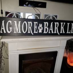 Wag More Bark Less Sign Extra Large Distressed Wood Wall Hanging Rustic Primitive Farmhouse Pet Decor Dog Lover Gift Paw Print - thumbnail 2