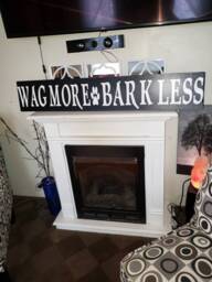 Wag More Bark Less Sign Extra Large Distressed Wood Wall Hanging Rustic Primitive Farmhouse Pet Decor Dog Lover Gift Paw Print - thumbnail 1
