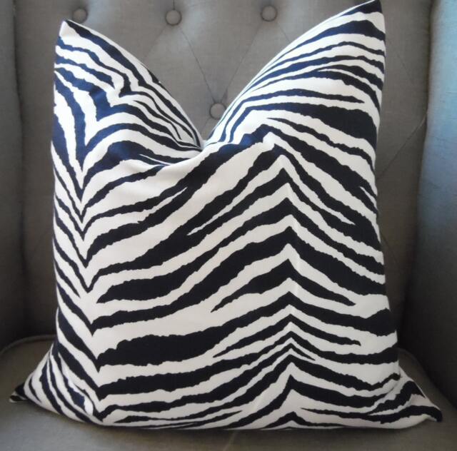 Navy Zebra Print.toss Pillow.covers.slipcovers.pillow Covers.throw Pillows.animal Print.cushion Covers.home Decor - image 1