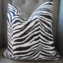 Navy Zebra Print.toss Pillow.covers.slipcovers.pillow Covers.throw Pillows.animal Print.cushion Covers.home Decor - thumbnail 1