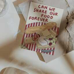 Can We Share Our Food Forever Wall Print - Valentines Day Poster Gift Ideas Lovers Art, Cheeseboard, Picky Bits, Foodies, Girlfriend - thumbnail 3