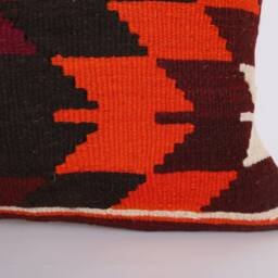 Handmade Turkish Kilim Pillow Cover Vintage Wool Home Decor - 16x24 - thumbnail 2