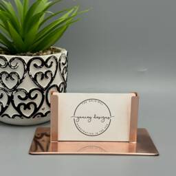Modern Copper Business Card Holder, 7Th Anniversary Gift - thumbnail 2
