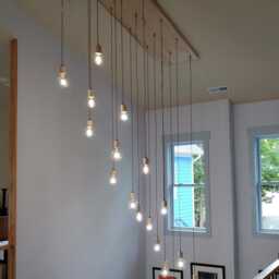 Rustic Wood Chandelier - 17 Pendant Lights Long Industrial Modern Lighting Commercial Restaurant Or Bar Led Bulbs Dining - thumbnail 3