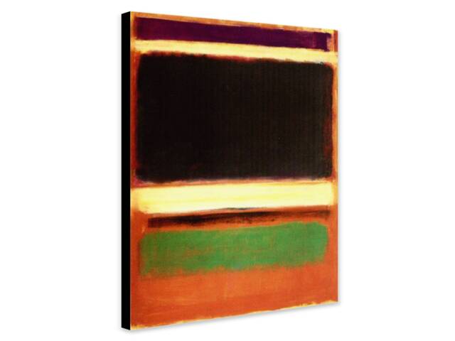 Mark Rothko Abstract Art Print, Magenta, Black, Green On Orange - image 1