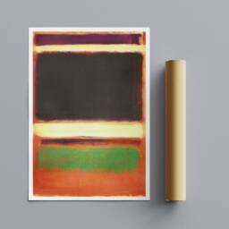 Mark Rothko Abstract Art Print, Magenta, Black, Green On Orange - thumbnail 3
