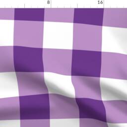Check Curtain Panel - Gingham Plaid Purple White Children Custom Buffalo in By Domesticate - thumbnail 4