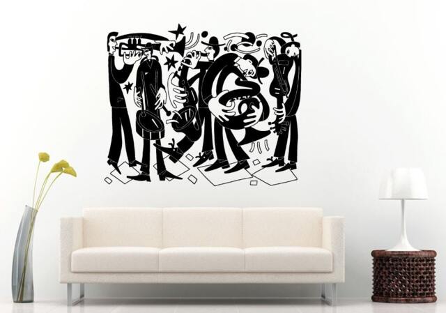 Jazz Sax Saxophone Instrument Tool Band Musical Genre Man Funny Wall Decal Vinyl Sticker Mural Room Decor L1153 - image 1