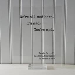 Lewis Carroll - Floating Quote We're All Mad Here. I'm Mad. You're Alice's Adventures in Wonderland Art Print - thumbnail 3