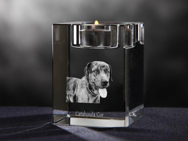 Catahoula Cur - Crystal Candlestick With Dog, Souvenir, Decoration, Limited Edition, Collection - image 1