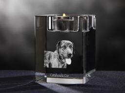 Catahoula Cur - Crystal Candlestick With Dog, Souvenir, Decoration, Limited Edition, Collection - thumbnail 1