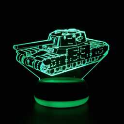 Heavy Tank Led Night Light, Gift, Army Ww2 Military Dad Lights, Bedroom Light - thumbnail 1