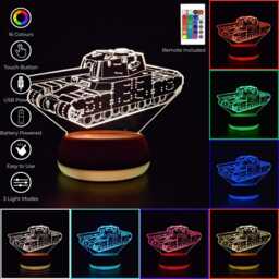 Heavy Tank Led Night Light, Gift, Army Ww2 Military Dad Lights, Bedroom Light - thumbnail 2