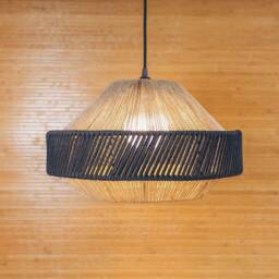 Rustic Lamp Shade, Pendant Ceiling Light, Plug in Rope Macrame Chandelier, Pendant, Boho Light Fixture - thumbnail 2