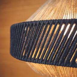 Rustic Lamp Shade, Pendant Ceiling Light, Plug in Rope Macrame Chandelier, Pendant, Boho Light Fixture - thumbnail 3