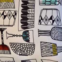 "Marimekko Linen Pillow Cover - Mid-Century Modern, Abstract Design - 18""x18" - thumbnail 3