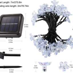 Sakura Blue Solar String Lights, Waterproof Fairy Garden Decor - thumbnail 3
